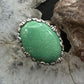 Carolyn Pollack Sterling Silver Oval Green Turquoise Decorated Ring Size 8 For Women