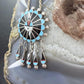 Abel Soseeah Native American Sterling Silver Zuni Inlay Sunface Pendant/Brooch For Women
