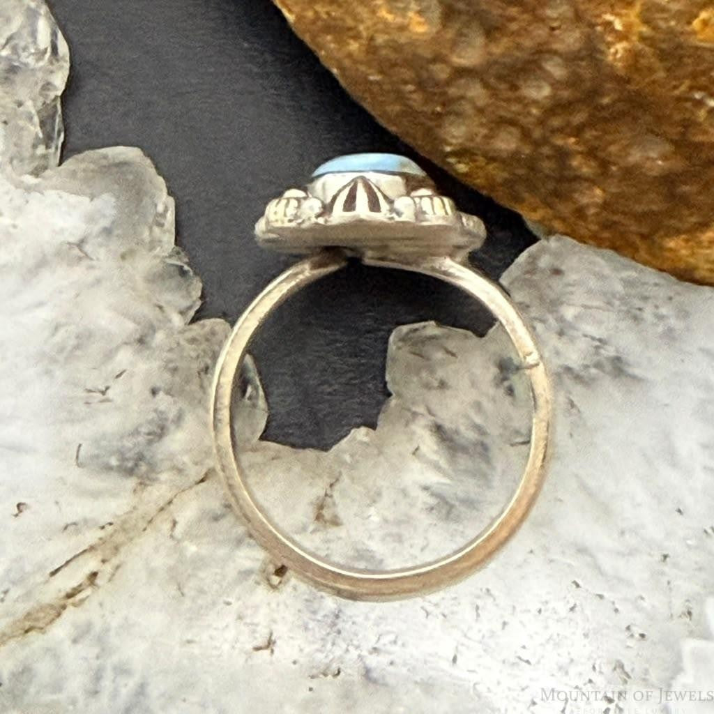 Sterling Silver Southwestern Style Oval Golden Hill Turquoise Adjustable Ring For Women