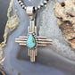 Sterling Silver Southwestern Style Teardrop Turquoise Unisex Zia Pendant
