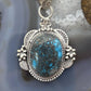 Sterling Silver Southwestern Style Oval Turquoise Decorated Pendant For Women