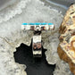 Sterling Silver Southwestern Style Mohave Turquoise Cluster Ring Size 7.75 For Women