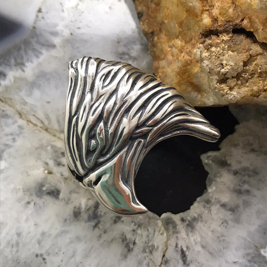 Carolyn Pollack Sterling Silver Eagle Head Ring Size 12 For Men