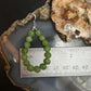 Sterling Silver 15 Rounded Peridot Beads Hoop Dangle Earrings For Women