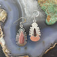 Sterling Silver Southwestern Style Teardrop Rhodochrosite Dangle Earrings For Women