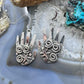 Alex Sanchez Sterling Silver Ancestors Hand Petroglyph Dangle Earrings For Women