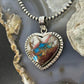 Sterling Silver Southwestern Style Turquoise Spiny Oyster Heart Pendant For Women #1