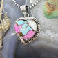 Sterling Silver Southwestern Style Cotton Candy Heart Pendant For Women