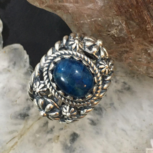 Carolyn Pollack Vintage Southwestern Style Sterling Silver Oval Apatite Decorated Ring For Women