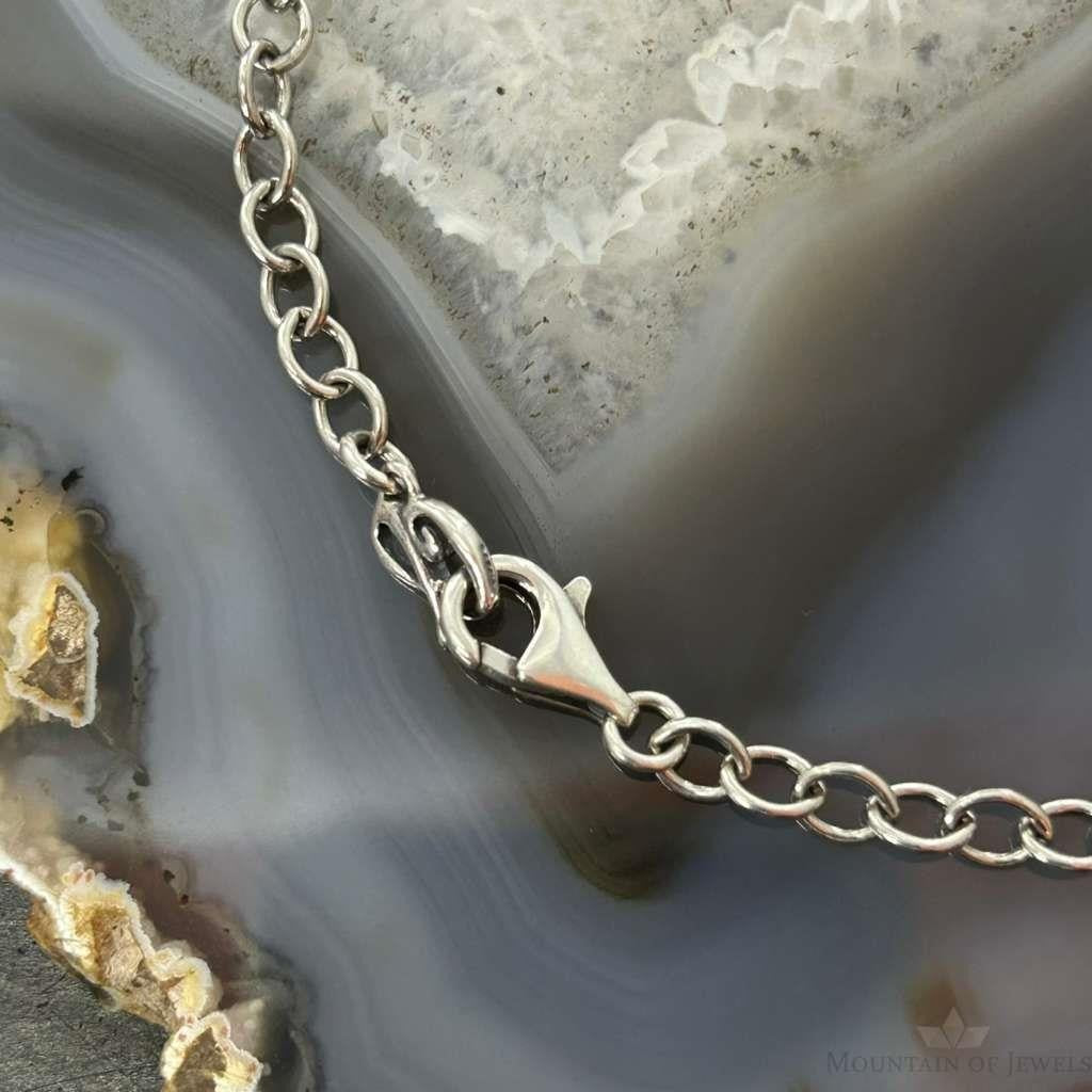 Carolyn Pollack Sterling Silver & Brass Multi Stone Decorated 18" Necklace For Women