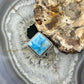 Sterling Silver Southwestern Style Larimar Decorated Bar Ring Size 7.5 For Women