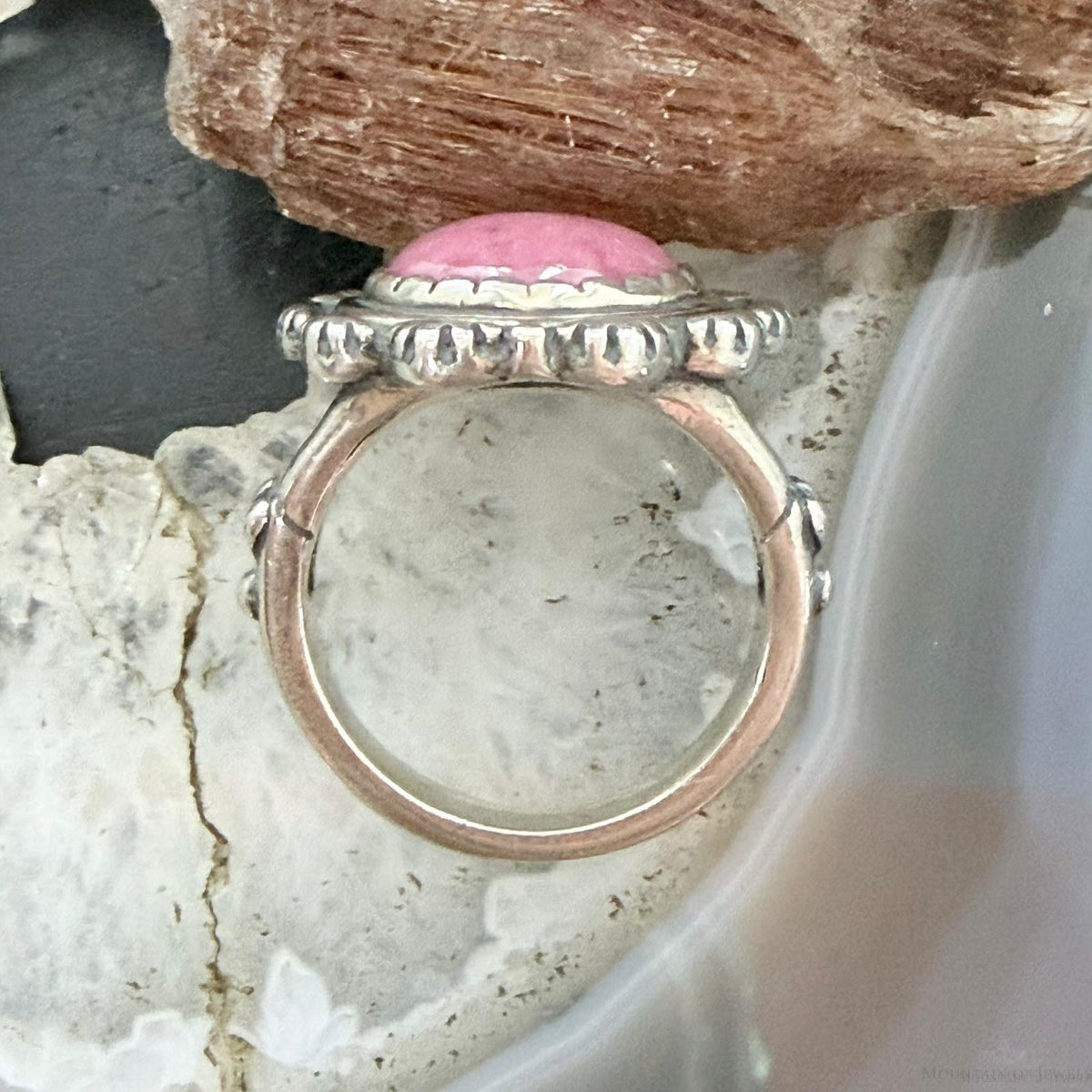 Carolyn Pollack Sterling Silver Rhodonite Decorated Heart Ring For Women