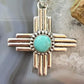 Sterling Silver Southwestern Style Rounded Mohave Turquoise Unisex Zia Pendant