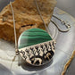 Sterling Silver Malachite With Two Bears In A Forest 20" Necklace For Women