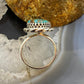 Rachel & Leonard Hurley Sterling Oval Turquoise Decorated Ring Size 9 For Women