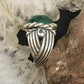 Carolyn Pollack Vintage Sterling Silver Oval Faceted Malachite Shield Ring For Women