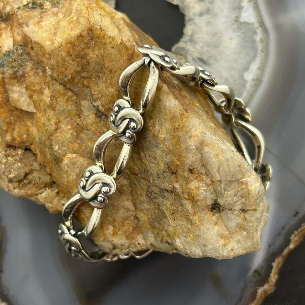 Carolyn Pollack Sterling Silver Fold Over Clasp Link Bracelet For Women