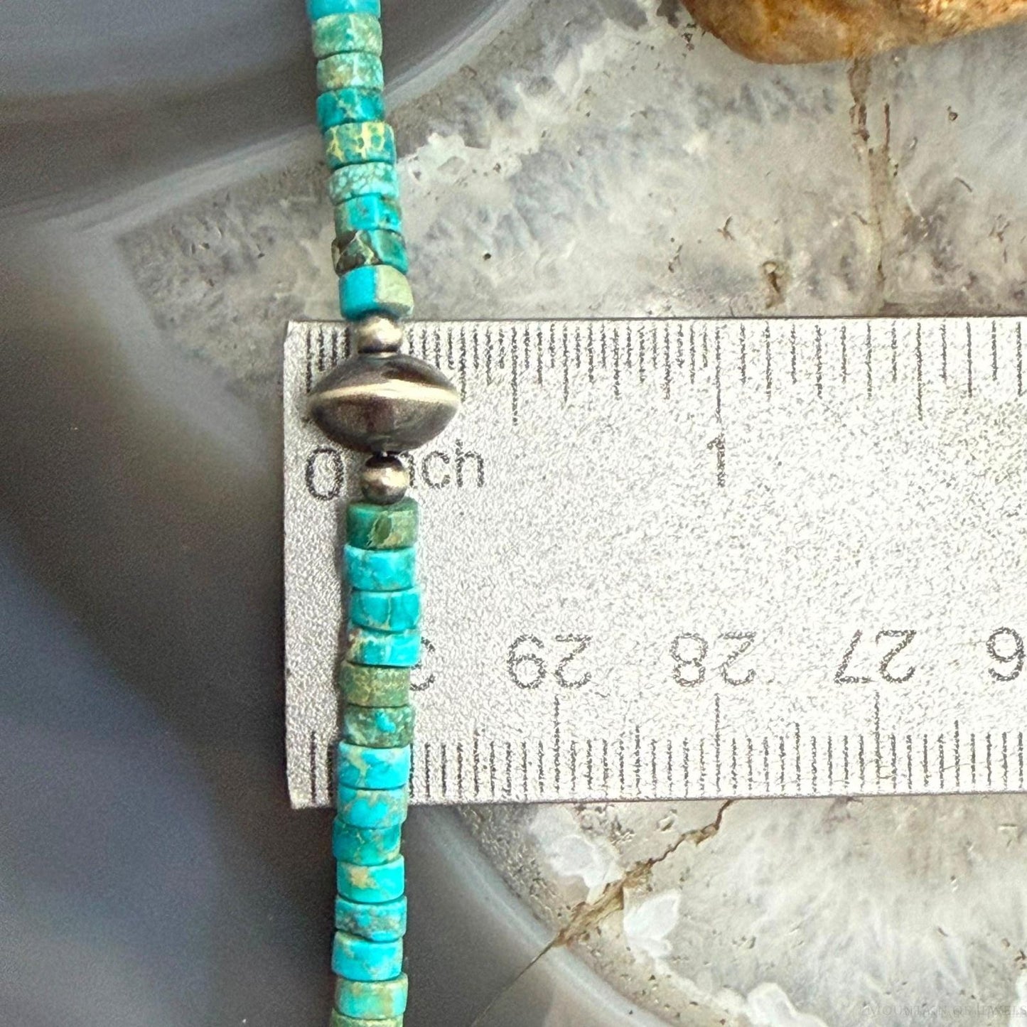 Sterling Silver Turquoise and Navajo Pearl Beads 17" Necklace For Women