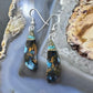 Sterling Silver Elongated Triangle Chrysocolla Slab Dangle Earrings For Women #229