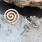 Native American Sterling Silver Swirl Circle of Life Stud Earrings For Women