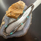 Southwestern Style Copper 8mm Navajo Pearl Round & Turquoise 18"-20" Necklace For Women