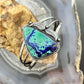 Sterling Silver Southwestern Style Large Triangle Azurite Decorated Bracelet For Women