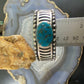 Lorenzo James Sterling Silver Overlay Stripes & Oval Turquoise Unisex Bracelet