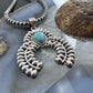 Sterling Silver Southwestern Style Teardrop Turquoise Decorated Unisex Naja Pendant