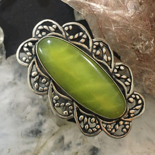 Carolyn Pollack Southwestern Style Sterling Silver Variscite Adjustable Ring For Women