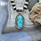 Native American Sterling Silver Elongated Oval Turquoise #8 Pendant For Women #1