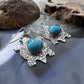 Brad Panteah Sterling Silver Turquoise Stamped Turtle Dangle Earrings For Women