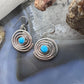 Brad Panteah Sterling Silver Circle of Life Turquoise Dangle Earrings For Women