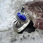 Carolyn Pollack Sterling Silver Oval Lapis Decorated Ring Size 10 For Women