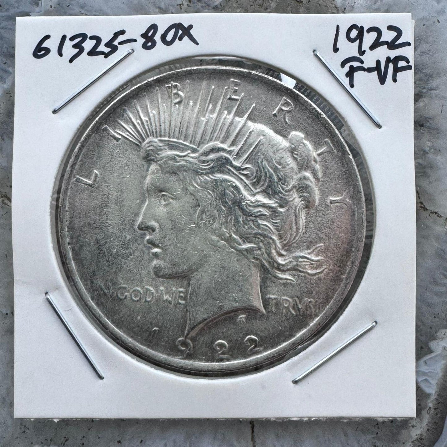 1922 US 90% Peace Silver Dollar F-VF #61325-8OX