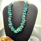 Vintage Native American Silver Rough Graduated kingman Turquoise 18" Necklace For Women
