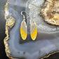 Sterling Silver Oval Bumblebee Jasper Slab Dangle Earrings For Women #180