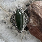 Carolyn Pollack Sterling Silver Elongated Oval Dark Green Chalcedony Ring For Women