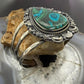Sterling Silver Southwestern Style Teardrop Azurite Malachite Bracelet For Women