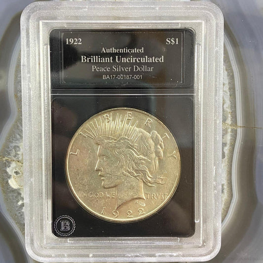 1922-D $1 US Peace Silver Dollar VF-EF Coin #BA17-00187-001