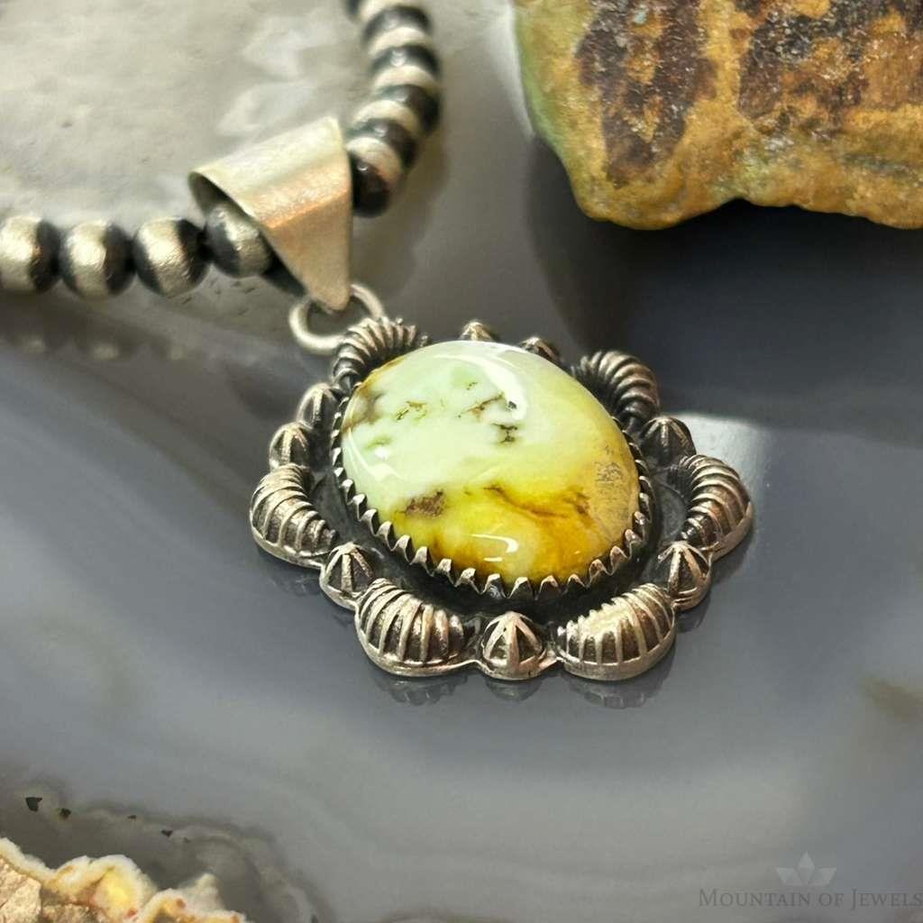 Sterling Silver Southwestern Style Oval Palomino Decorated Pendant For Women
