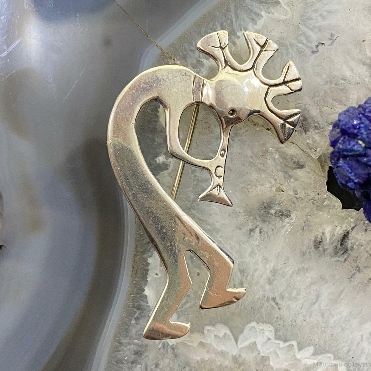 Native American Sterling Silver Kokopelli Unisex Brooch