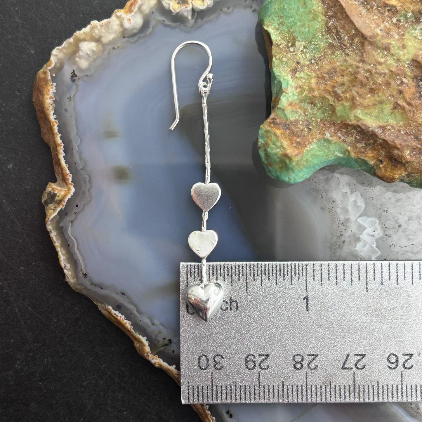 Sterling Silver 3 Hearts Fashion Dangle Earrings For Women