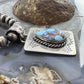 Native American Sterling Silver Teardrop Golden Hill Turquoise Decorated Pendant