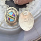 Signed Native American Sterling Silver Multi Stone Inlay Post Earrings For Women