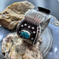 Vintage Native American Sterling Silver 2 Natural Turquoise Watch Cuff For Men