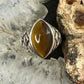 Sterling Silver marquise Tiger's Eye Decorated Fashion Ring Size 7 For Women
