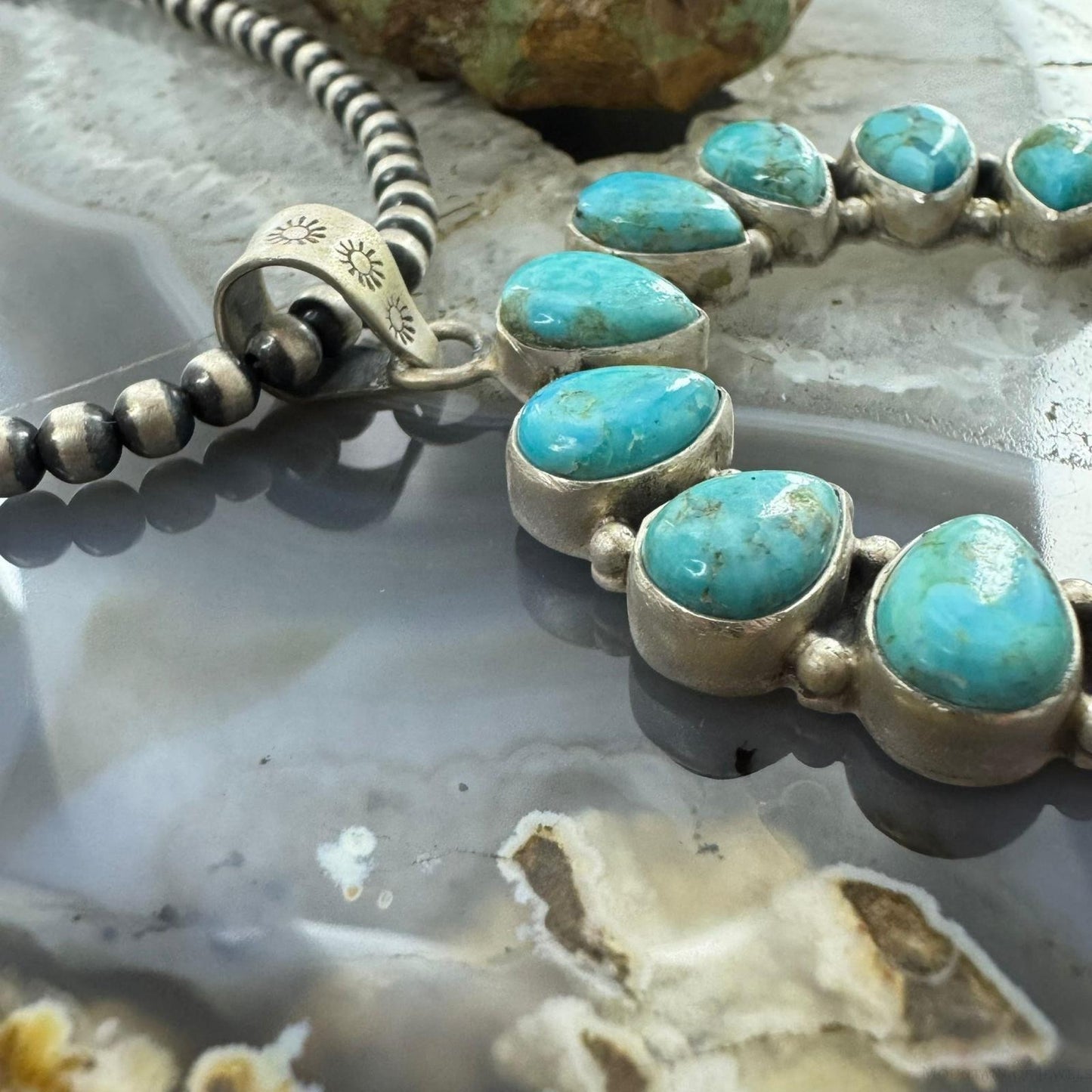 Sterling Silver Southwestern Style Turquoise Decorated Naja Pendant For Women