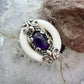 Carolyn Pollack Sterling Silver White Agate & Oval Amethyst Ring Size 7.25 For Women