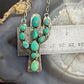 Sterling Southwestern Style Kingman Turquoise Cactus Pendant 22.5" Necklace #1