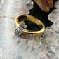 18K Two Tone Diamonds Band Ring Size 6.5 For Women, Multi Stone Ring For Women